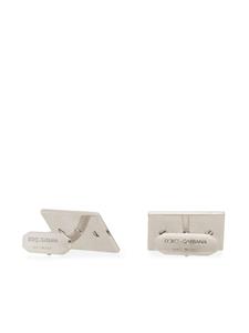 dolce&gabbana Dolce & Gabbana Rechthoekige manchetknopen met gegraveerd logo - Zilver