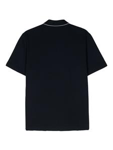 Brioni logo-embroidered cotton polo shirt - Blauw