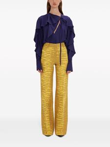 victoriabeckham Victoria Beckham Zijden blouse met ruches en gestrikt detail - Blauw