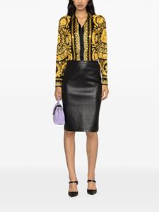 Versace Zijden overhemd met barokprint - Zwart