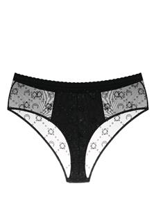 marineserre Marine Serre Mesh slip met monogram - Zwart