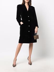 saintlaurentpre-owned Saint Laurent Pre-Owned 1980s midi-jurk verfraaid met stras - Zwart