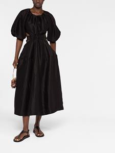 Aje Midi-jurk met pofmouwen - Zwart