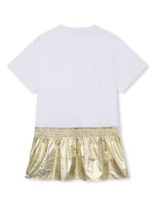 Dkny Kids Metallic jurk met logoprint - Wit