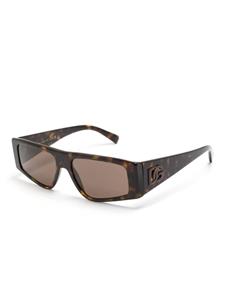 Dolce & Gabbana Eyewear DG Crossed zonnebril met rechthoekig montuur - 502/73 BROWN