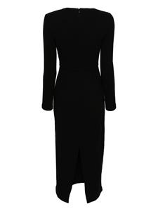 rolandmouret Roland Mouret Wollen midi-jurk met gewelfde hals - Zwart