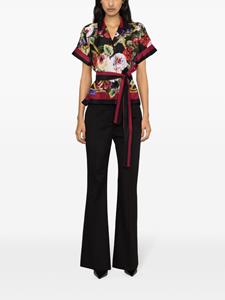 Dolce & Gabbana mid-rise twill flared trousers - Zwart