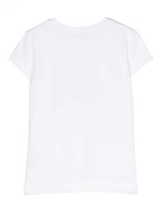 Monnalisa T-shirt van katoenblend met logoprint - Wit