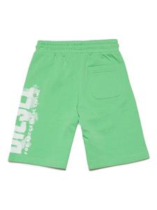 Diesel Kids Trainingsshorts met logoprint - Groen