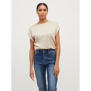 Vila Kurzarmshirt "VIELLETTE S/S SATIN TOP - NOOS", Satin Optik