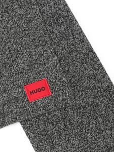 HUGO Sjaal met logopatch - Grijs