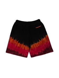 dsquared2kids DSQUARED2 KIDS Shorts met tie-dye print - Zwart