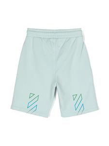 off-whitekids Off-White Kids Katoenen trainingsshorts met logoprint - Blauw