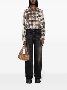 R13 High waist jeans met wijde pijpen - Zwart