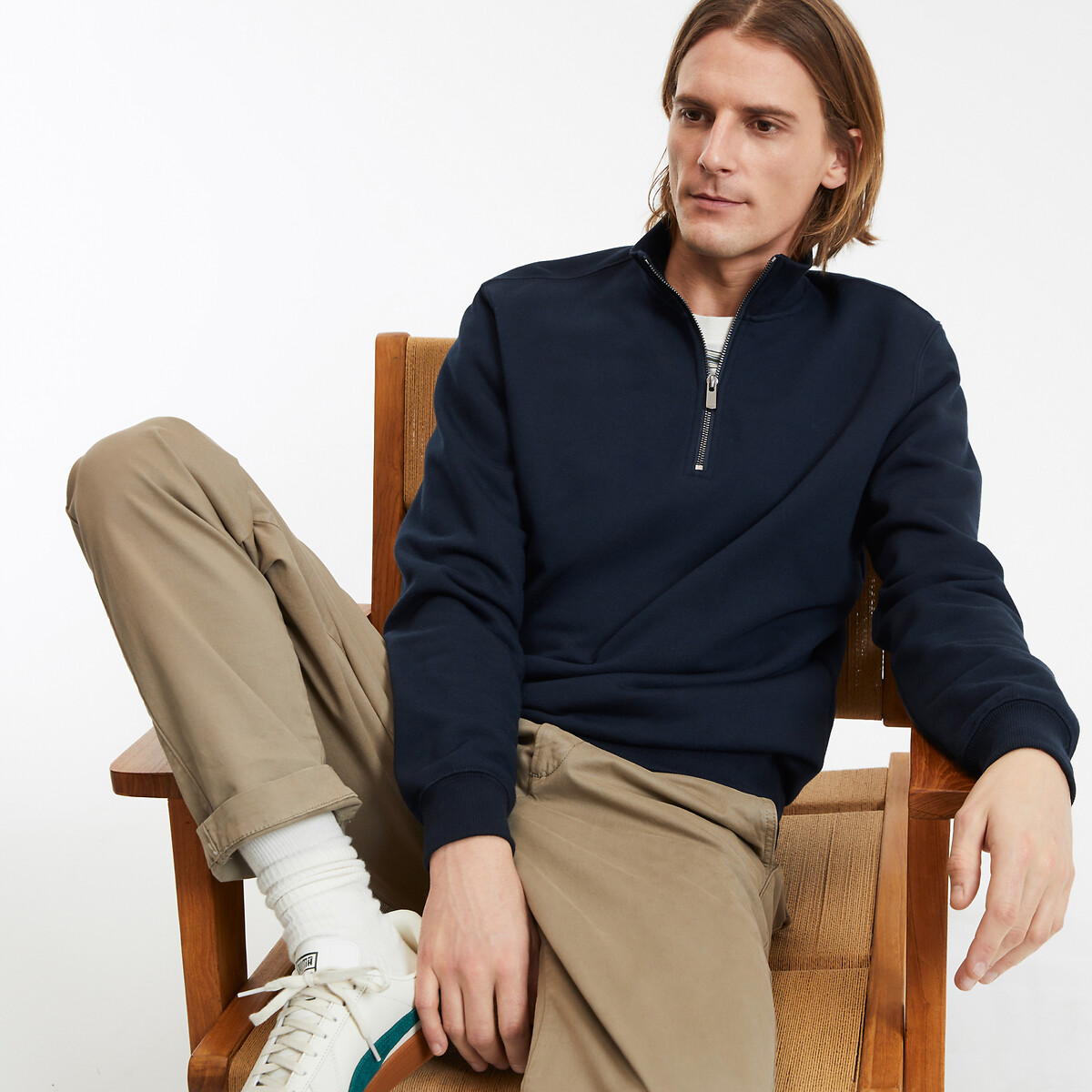 LA REDOUTE COLLECTIONS Sweater met rits en schipperskraag