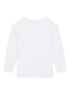dolce&gabbanakids Dolce & Gabbana Kids Katoenen T-shirt met logopatch - Wit