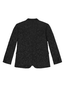 dolce&gabbanakids Dolce & Gabbana Kids Blazer met jacquard en enkele rij knopen - Zwart