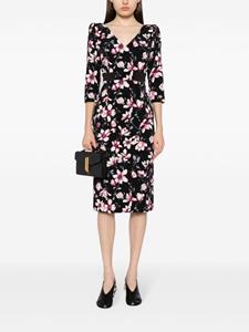 JANE Midi-jurk met print - Zwart