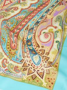 ETRO paisley-print silk scarf - Blauw