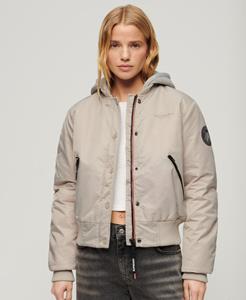 Superdry Vrouwen Bomberjack met Capuchon Beige