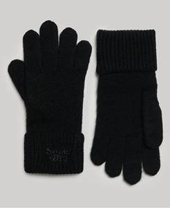 Superdry Vrouwen Geribde Gebreide Handschoenen Zwart