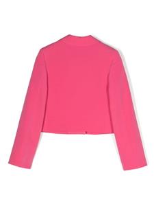 Cropped blazer met geborduurd logo - Roze