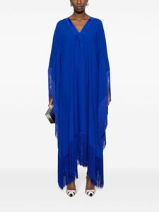 tallermarmo Taller Marmo Jurk met franje afwerking - Blauw