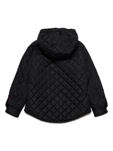 Dsquared2 Kids logo-appliqué diamond-quilted jacket - Zwart