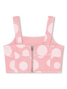 marcjacobskids Marc Jacobs Kids Twill cropped top met stippen - Roze