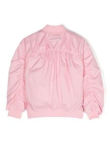 Monnalisa ruched-trim bomber jacket - Roze