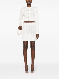 Balmain Mini-rok met monogram - Wit