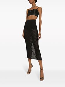 dolce&gabbana Dolce & Gabbana Midi-rok met jacquard - Zwart