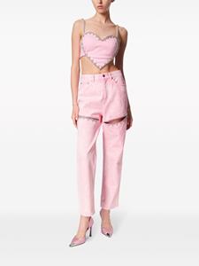 AREA Jeans verfraaid met kristallen - Roze