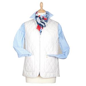 John Partridge Dames Lichfield Slim quilted gilet white