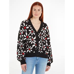 Tommy Jeans Strickjacke TJW DITSY CARDIGAN EXT mit Musterung