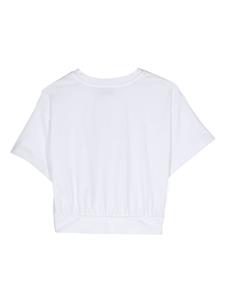 moschinokids Moschino Kids T-shirt met schakelketting print - Wit