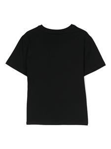 dolce&gabbanakids Dolce & Gabbana Kids Katoenen T-shirt met logopatch - Zwart