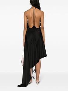 theattico The Attico Asymmetrische midi-jurk - Zwart
