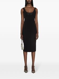 versacejeanscouture Versace Jeans Couture Midi-jurk met vierkante hals - Zwart