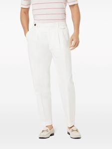 brunellocucinelli Brunello Cucinelli Mid waist twill pantalon - Wit