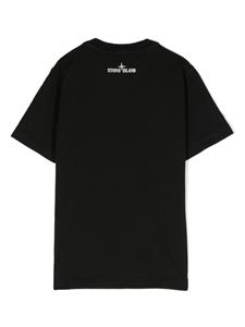 stoneislandjunior Stone Island Junior T-shirt met logoprint - Zwart