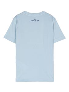 stoneislandjunior Stone Island Junior Katoenen T-shirt met logopatch - Blauw