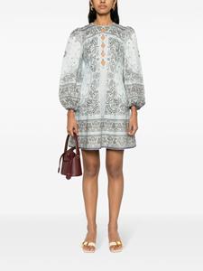 ZIMMERMANN Mini-jurk met bandanaprint - Blauw