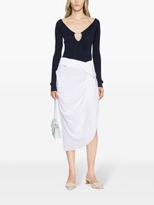 Jacquemus La Jupe asymmetrische midi-rok - Wit