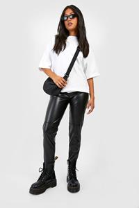 Boohoo Petite Nepleren Skinny Fit Broek Met Naaddetail, Black