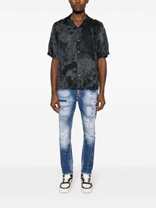 DSQUARED2 Gerafelde mid waist jeans met toelopende pijpen - Blauw