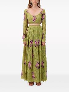 giambattistavalli Giambattista Valli Pensée Sauvages macramé maxi-rok - Groen