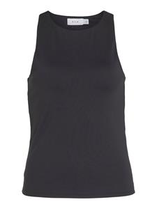 Vila Shirttop Basic Tank Top Rundhals Shirt Oberteil mit Breiten Trägern VIKENZA 5194 in Schwarz