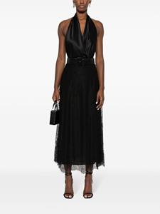 eliesaab Elie Saab Midi-rok met bloemenkant - Zwart