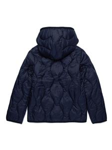 Diesel Kids logo-embroidered hooded padded jacket - Blauw